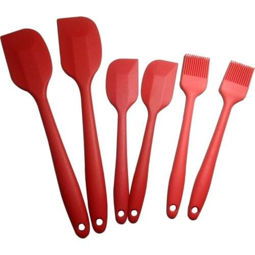 6pcs/set Silicone Spatula Head Resistant Kitchen Utensils,Non-stick Baking Pastry Spatulas Fondant Cake Decorating Tools
