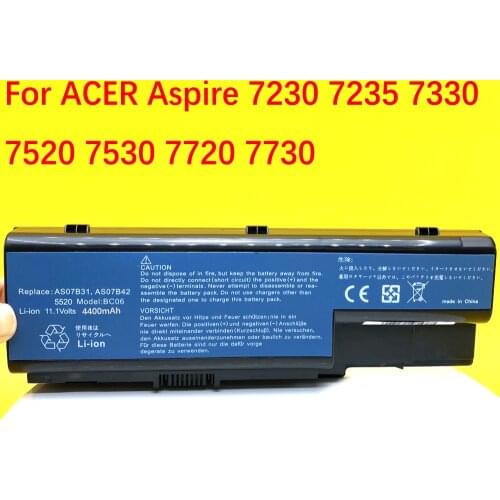 AS07B51 New For Acer Aspire 5920 5920G 5930 5930G 5935 AS07B31 AS07B32 AS07B71 AS07B61 AS07B42 4400mAh Laptop Battery