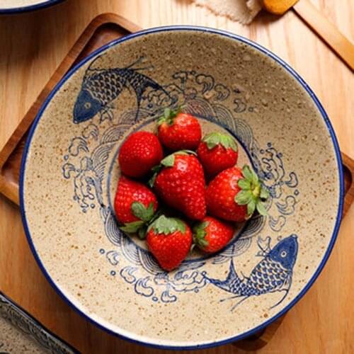 Japanese style big bowl soup bowl noodle bowl 6 inch single household tableware creative personality ceramic bowl large rice bow