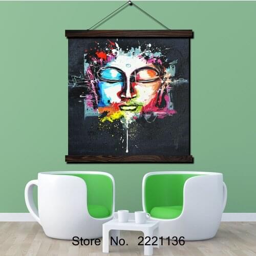 Buddha Print Work Art HD Print Scroll Paintings Wall Art Printed Hanging Framed Canvas Painting Modern Home Decoration