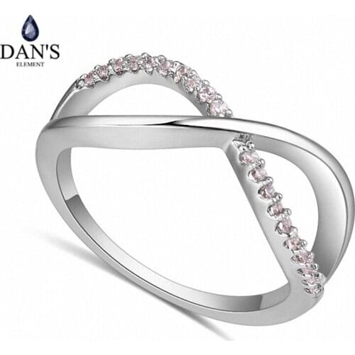 DANS 2 colors Real Brand AAA Zirconia Micro Inlays Simple Vintagle Fashion Ring for women New Sale Hot 116500White