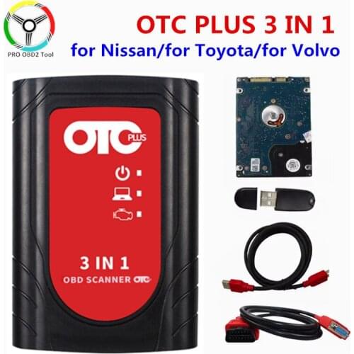 OTC Plus 3 in 1 Diagnostic Tools Techstream Consult 3 Plus OTC Scanner ForNissan /Tyota/Volvo vida dice OBD Scanner GTS With HDD