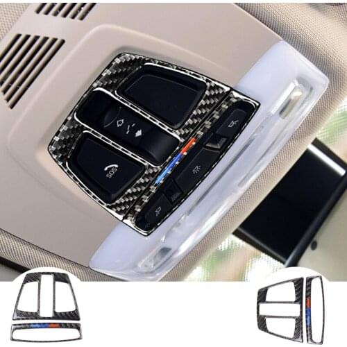 For bmw f20 f30 f34 f32 x1x5 f15 x6 f16 Car Interior Dome Reading Light Decoration Frame Carbon Fiber Cover Trim car accessories