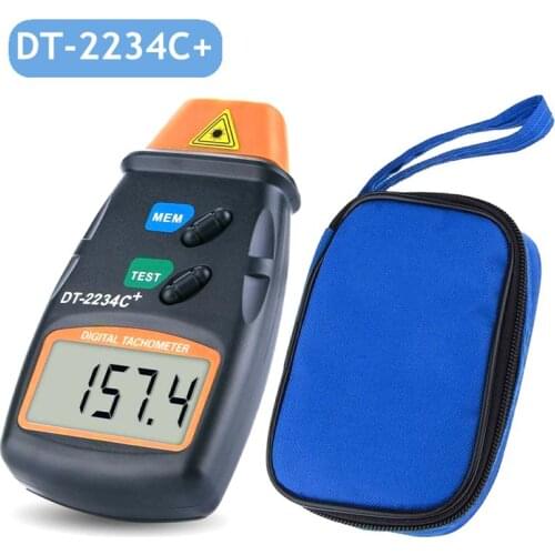 DT-2234C+ Non-Contact Digital Auto Range Laser Photo Tachometer RPM Measure Tool With Bag