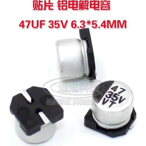 SMD electrolytic capacitor 47UF/35V 6.3*5.4MM VT type chip polarity temperature:105 degrees