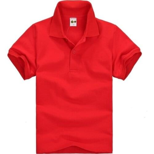 Jargazol Summer Boys Short Sleeve Shirt Pure Color Kids Polo Shirts Fashion Teenagers Sport Polo Tops Little Girls Costume