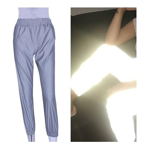 High Waist Loose Reflective Pants Ladies Casual Leggings Autumn Winter Women New Fashion Sweatpants Streetwear Jogger
