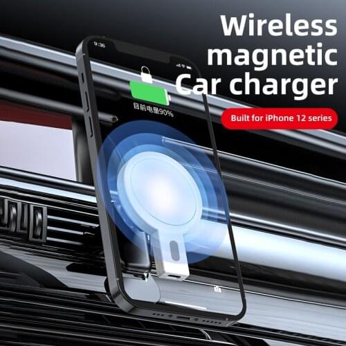 Car phone holder 15W fast charging magnetic wireless charger for iPhone 11Pro 12/12mini 12Pro Max 8Plus Samsung S9/10 Huawei P40