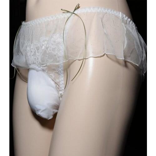 Kawaii Bow Lace Briefs Convex Pouch Penis Sheath Mens Underwear Cosplay Summer Japanese Sexy Lingerie Calcinha Slip Tanga String