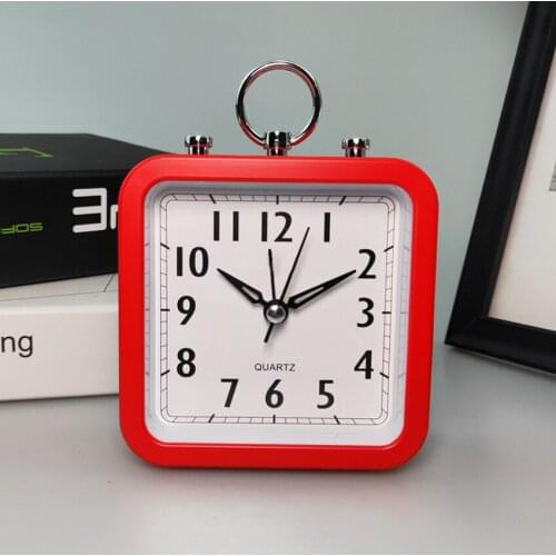 10cm Mini Analog Alarm Clock Non Ticking, Gentle Wake, Battery Operated, Portable Alarm Clock, Easy to Set, for Bedroom Travel