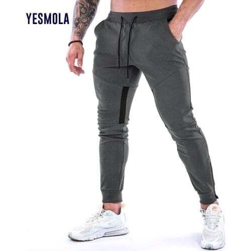 YESMOLA Mens Sports Pants Solid Color Men Casual Bodybuilding Pant Workout Gym Casual Pants Men Joggers Sweatpants
