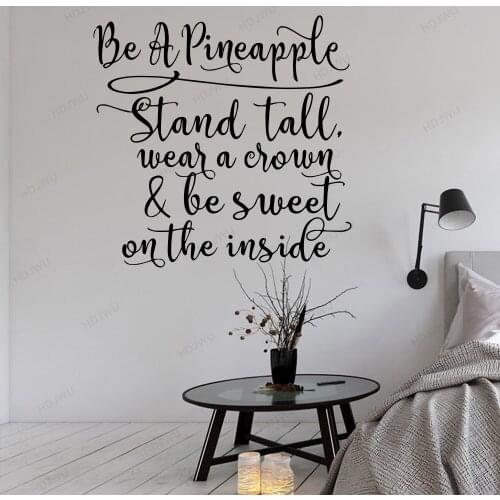 Motication Quotes Be A Pineapple Waterproof Wall Stickers Wall Art Decor Mural Nursery Room Decor Decals House Decoration WU163