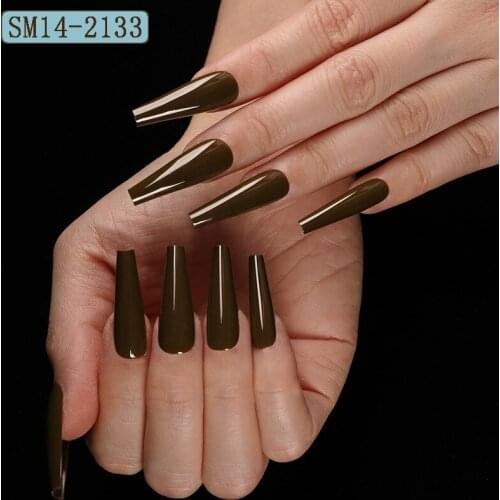 5 Sets Wearable Nails Super Long Fashion Coffin Fake Nails Art Ballet Ballerina False Press on Nails Tips Artificial Fingernail