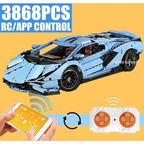 New 3868PCS APP RC Remote Control Car Racing Model Motor Technical Building Blocks Bricks Kids Toy Christmas Gifts Toys