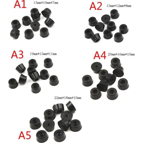 10pcs Anti slip furniture legs Feet Black Speaker Cabinet bed Table Box Conical rubber shock pad floor protector Furniture Parts
