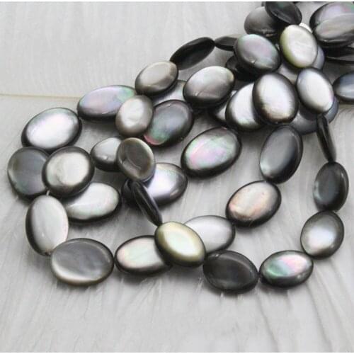 5pcs/pack Natural Shell Men and Women Charming Elliptical Black Beads Jewelry Making DIY Necklaces Bracelets Earrings
