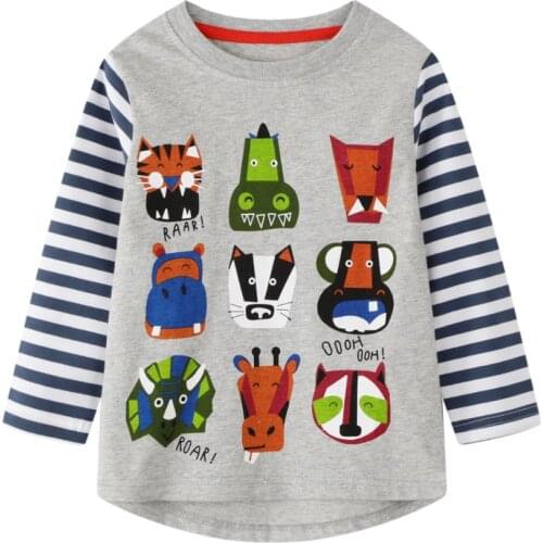 Autumn Spring Childrens Long-sleeved T-shirt For Boys And Girls Cotton Round Neck Tops For Europe And America