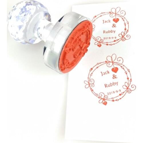 Personalized crystal rubber stamps wedding invitations card scrapbooking custom logo design
