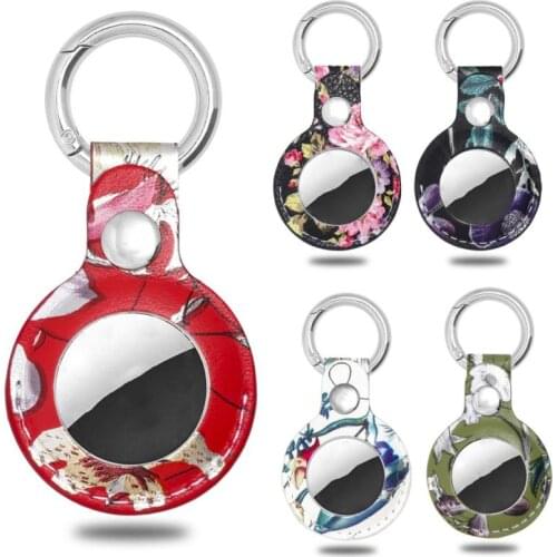 Suitable For Apple AirTag Protective Case Keychain Leather Case AirTags Anti-lost Locator Tracker Leather