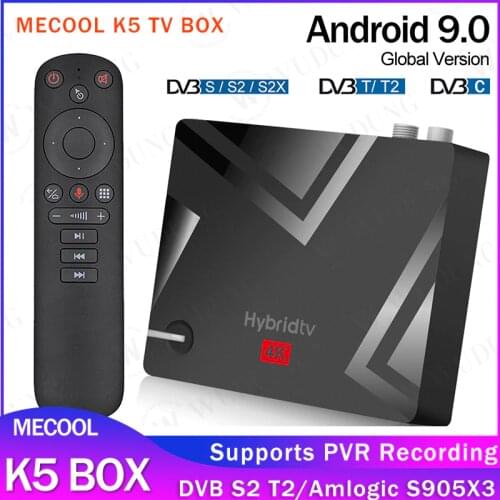 Mecool K5 Amlogic S905X3 Android 9.0 Quad Core DVB S2 T2 Smart TV Box 4K Dual Wifi 2GB 16GB Set Top Box Supports PVR Recording