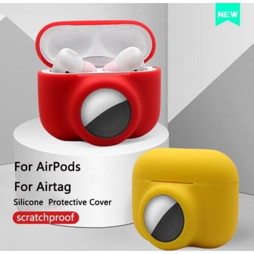 Durable 2 In 1 Soft Silicone For Apple AirTag Cases For AirPods Pro Earphones Case Accessories Protector Skin Protective Cover