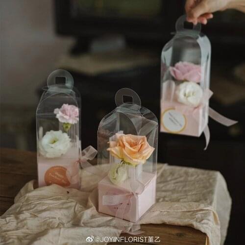 Mini Transparent Flower Box Lighthouse Portable Gift Candy Packing Box 5pcs for Wedding Valentines Day Mothers Day