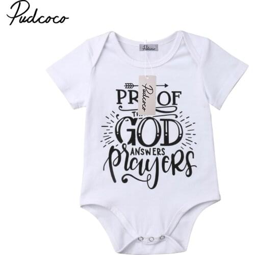 Pudcooc Newborn Baby Boy Girl Clothes Short Sleeve Letter Romper Sunsuit Baby Summer Clothing 0-18M