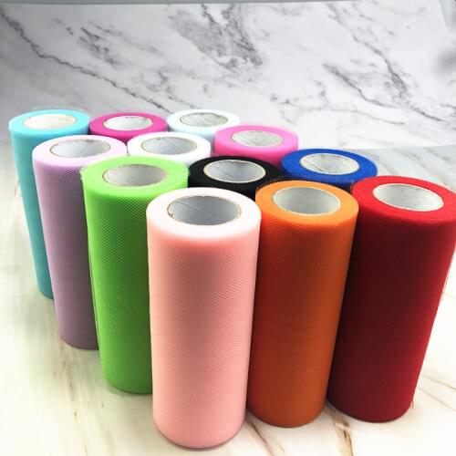 15cm 25Yards Baby Shower Tulle Roll Spool Tutu Fabric Organza Roll Birthday Wedding Decoration Mesh DIY Girl Skirt Accessories
