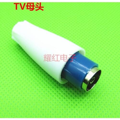 Blue Rubber Cable Bamboo RF Head TV Mother Closed-circuit Joint Plug Socket Male And Female Yes Insert