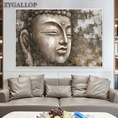 Modern Buddhism Posters and Prints Religion Wall Art Canvas Painting Buddha Statue Decorative Pictures for Living Room Decor