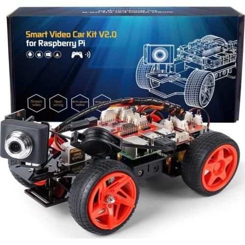 SunFounder App Remote Controlled Robot For Raspberry Pi Model 4B 3B+ B 2B Smart Video Car Kit V2.0 RC Car (RPi Not included)