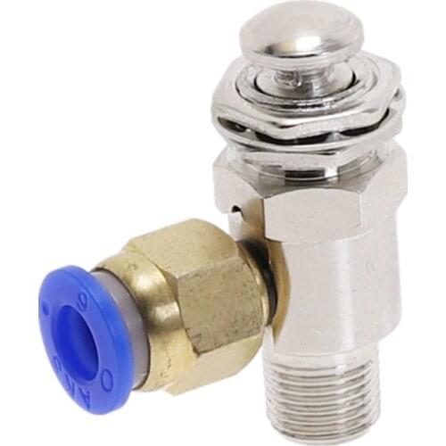 TAC-3P Air Pneumatic Mechanical Valve Exhaust valve 2 Position 3 Way M5 Female 1/8" Male Thread Button Switch Valves with Fittin