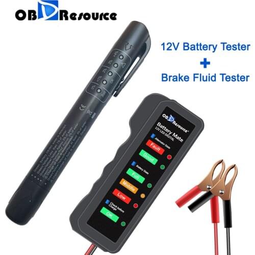 Brake Fluid Tester Mini 5LED Indicator DOT3 DOT4 Digital Testing Car Alternator Detector BM310 12V Battery Tester Automotive