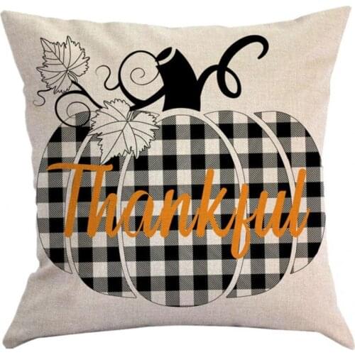 Versatile High Quality Fall Throw Pillow Covers Autumn Farmhouse Plaid Pillow Covers Flax Pillowcase Washable for Chair