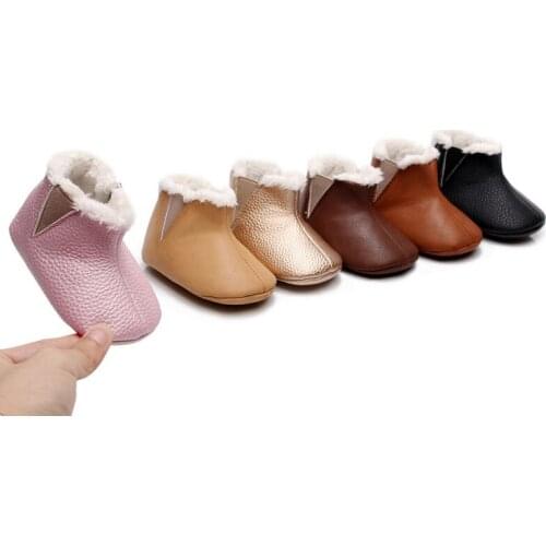 Winter Infant Baby Boy Girl Boots Warm Fall Solid Color Zipper Elastic Cotton Boots Baby Soft Sole Toddler Shoes