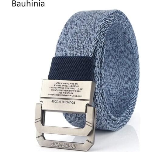 125x3.8cm Luxury High-quality Teenage Men/Women Double-ring Buckle Belt Casual Soft All-match Nylon Jeans Belt 2021 New