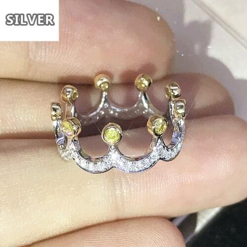 2019 Princess Cubic Zirconia Heart Crown Ring Jewelry Engagement Wedding Party Rings For Women Wedding Jewelry diamond Gifts