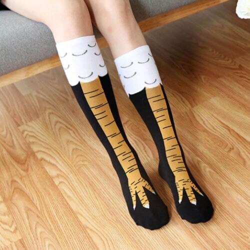 2020 creative socks with chicken print toe Trendy Women fashion Thigh High Sale Chicken Toe Feet Ladies Creative Socks Mens Thin
