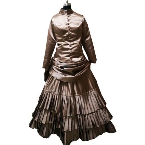 2020 New brown victorian Halloween Cosplay dress Colonial Georgian Renaissance Gothic Historical dress D-389