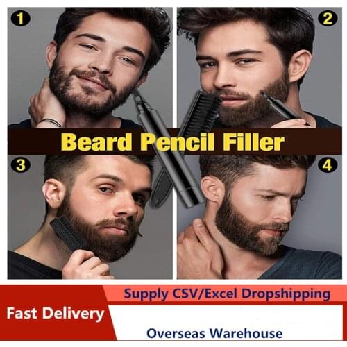 2021 Hot sale Beard Pen Beard Filler Pencil And Brush Beard Enhancer Waterproof Moustache Coloring Shaping Tools Hair Pencil