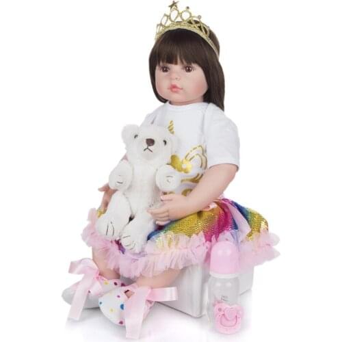 Bebe reborn girl doll 60cm Silicone reborn baby doll adorable Lifelike toddler Bonecas menina de surprice doll lol gift