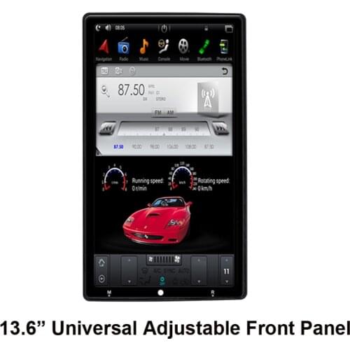 13.6 Inch Universal Adjustable Front Panel Tesla Style Screen Android 9.0 Car GPS Navigation Car Radio Player Head Unit With BT