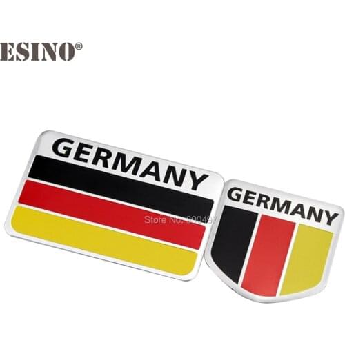 Car Styling New Design Germany National Flag Set 3D Metal Chrome Aluminium Alloy 3D Emblem Badge Sticker Decal Auto Accessory