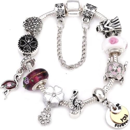 BAOPON Dropshipping YOU & ME Pnedat Charm Bracelet for Women Fit Brand Bracelet & Bangles Jewelry DIY Making Accessories