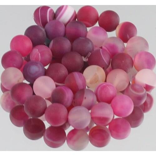 Natural Stone Beads Dull Polish Matte Red Striated Agates Loose Beads For Jewelry Making DIY Bracelets 15'' 4/6/8/10/12/14mm