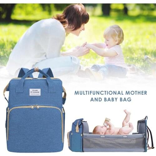 Large Mummy Maternity Diaper Bag With Folding Bed Travel Green Backpack For Mom Waterproof Baby Changing Nappy Stroller Bag