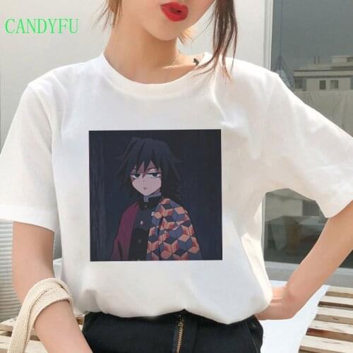Japanese Anime Demon Slayer Kimetsu No Yaiba T Shirt Harajuku Hip Hop Tshirt Short Sleeve Loose Female T-shirt Tops Tees