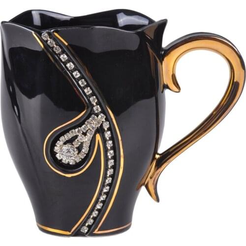 Crystal Ceramics Mugs coffee mug with Spoon Milk Tea office Cups Drinkware the Best birthday Gift with Gift Box for friends