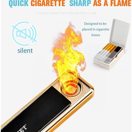 HORNET Push-Pull Induction Rechargeable USB Lighter Flameless Windproof Lighter Creative Metal Double-Sided Cigarette Lighters
