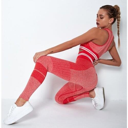 Yoga Set Women Seamless Fitness Yoga Bra Sport Bra Patchwork High Waist GYM Leggings Pants Fitness Suit Workout Leggins